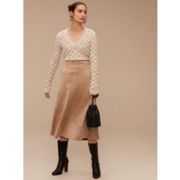 Aritzia Beige Midi Skirt - Picture 2 of 9